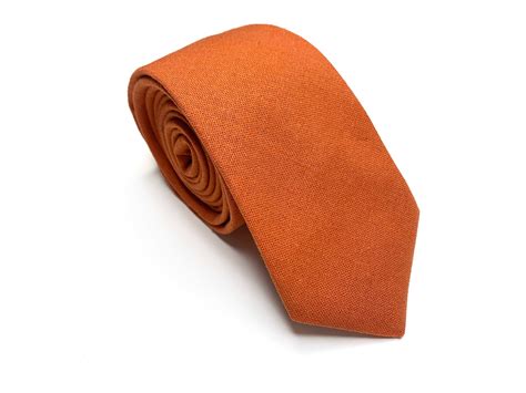 Burnt Orange Tie Rust Necktie Pocket Square Davids Bridal Etsy