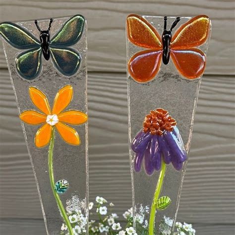 Glass Garden Stake Etsy