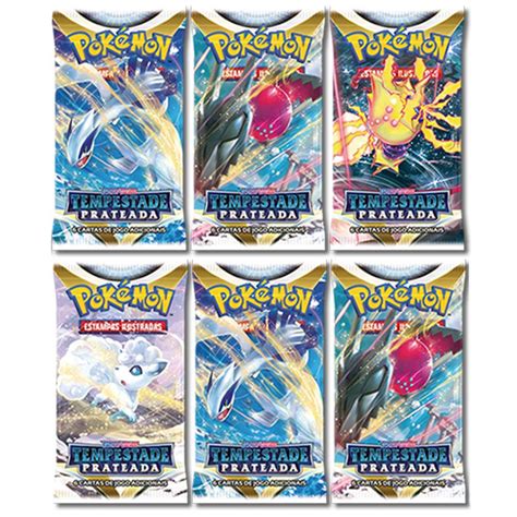 Pacote Booster Pokémon 6 Cartas Tempestade Prateada