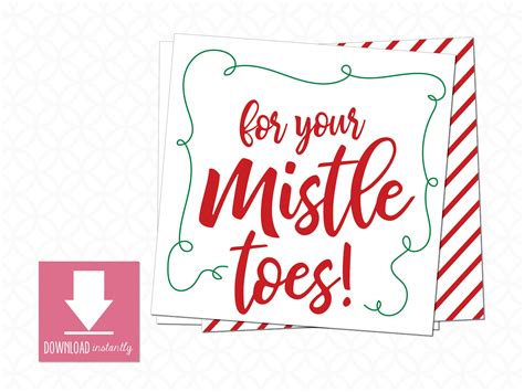 Printable For Your Mistle Toes Sock Gift Tags Nail Polish Gift Tag