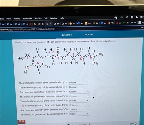 Solved Identify The Molecular Geometry Of Each Atom Cent