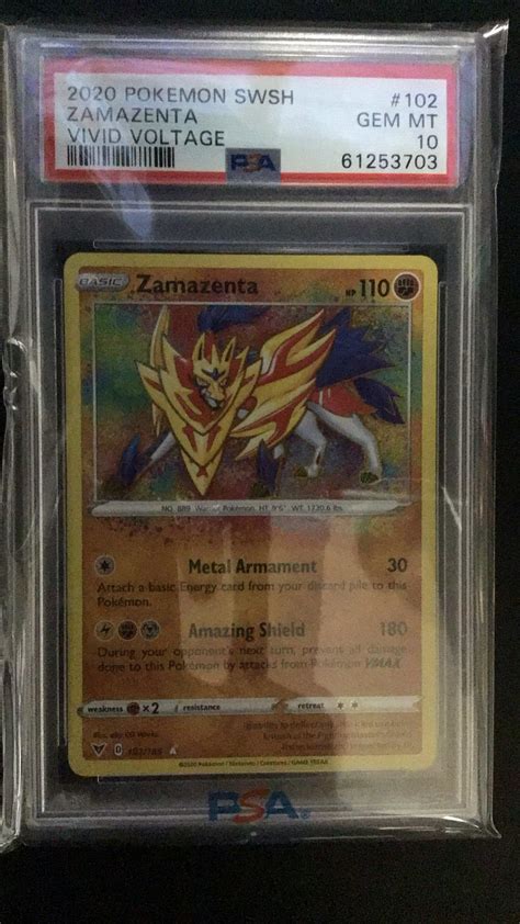 2020 Pokemon Sword Shield Vivid Voltage 102 Zamazenta PSA 10 GameStop