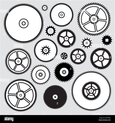 Vector Collection Of Clock Gears Stock Vector Image And Art Alamy