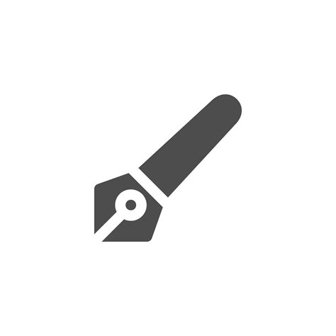 Vector Simple Glyph Old Ink Pen Nibs Icon Vector Pencil Icon