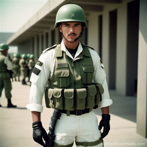 A Soldier Wearing Green Helmet Prompts Stable Diffusion Online