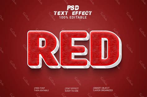 Effet De Texte D Texture Ondul E Style Film Rouge Fichier Psd