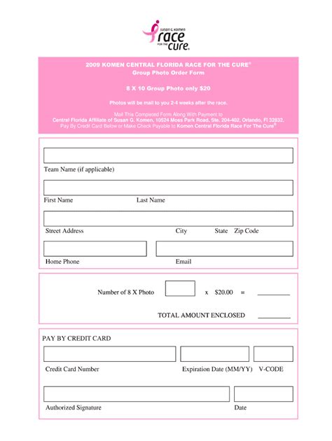 Fillable Online Komencentralflorida Group Photo Order Formdoc