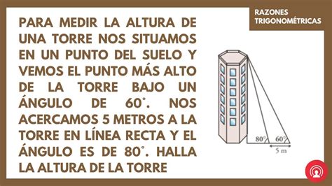 Carrera Heno Tremendo Calcular La Altura De Una Torre Trigonometria A