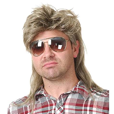 Kaneles Mullet Wigs For Men 80s Costumes Fancy Party Accessory Cosplay Wig Blonde Men S Wigs