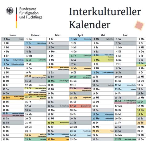 Interkultureller Kalender 2024 Kulturshaker De