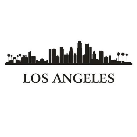 LOS ANGELES City Decal Landmark Skyline Wall Stickers Sketch Decals ...