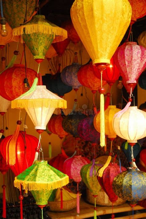 Colorful Beautiful Chinese Lamps Portrait Stock Image Image Of