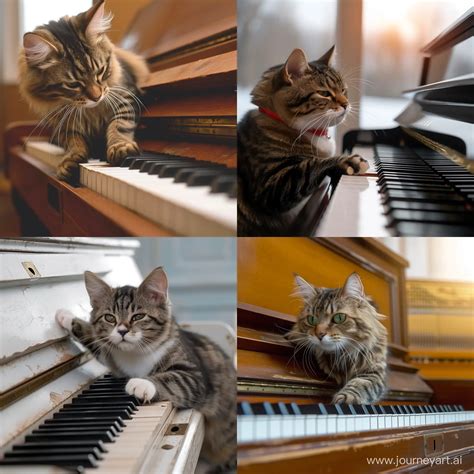 Adorable Cat Serenades On The Piano Midjourney Prompt