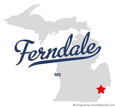 Map of Ferndale, MI, Michigan