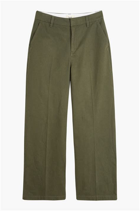 Buy Hush Green Camille Flat Front Cotton Trousers From The Next Uk