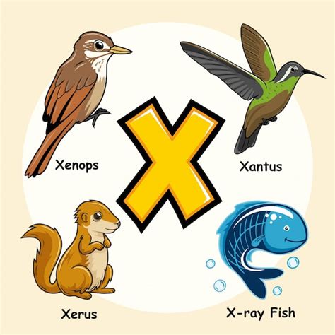 Animal Que Comece Com A Letra X - Animales lindos alfabeto letra x | Vector Premium