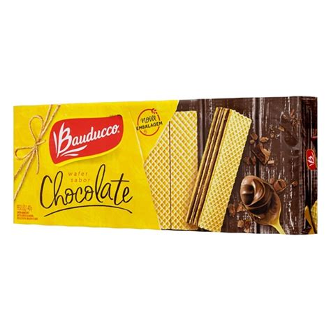 Biscoito Wafer Recheio Chocolate Bauducco Pacote 140g BIG BOX 402