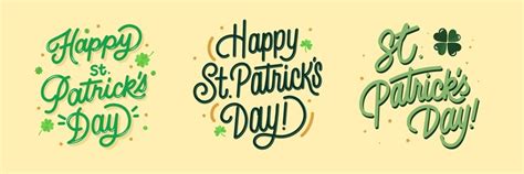 Premium Vector Hand Drawn St Patricks Day Lettering Collection