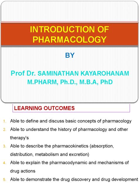 Introduction Of Pharmacology Pdf Pharmacokinetics Pharmacology