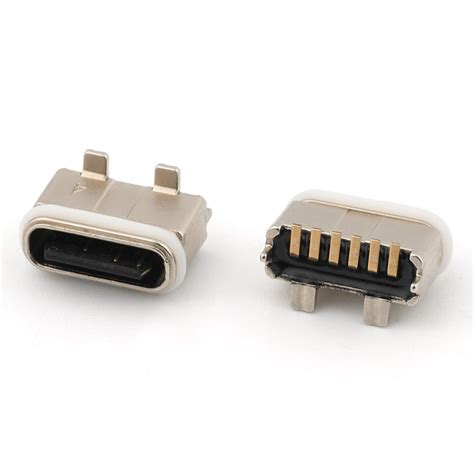 180d Waterproof Ipx8 6p Female Usb C Connector Vertical Smt Type