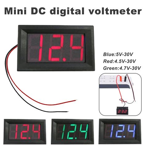 Digital Voltmeter Ammeter 0 56in 3 Wire Mini DC Voltmeter LED Display