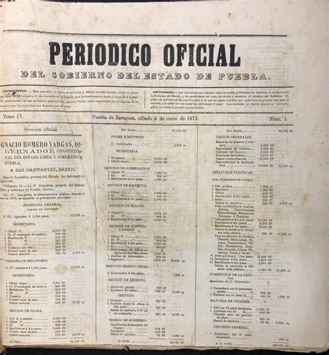 Periodico Oficial Del Gobierno Del Estado De Puebla Tomo Iii Iv