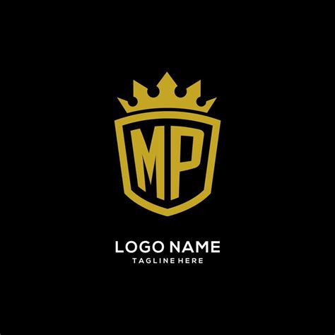 Initial MP Logo Shield Crown Style Luxury Elegant Monogram Logo Design