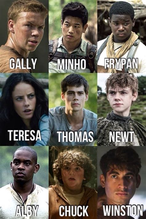 Maze Runner Characters Maze Runner Characters Maze Runner Trilogy