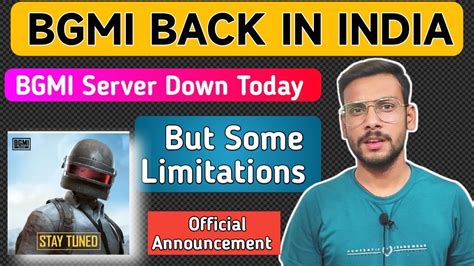 Bgmi Coming Back In India With Some Limitations Youtube