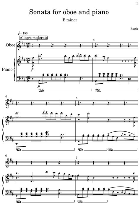 Sonata For Oboe And Piano Sheet Music For Oboe Piano