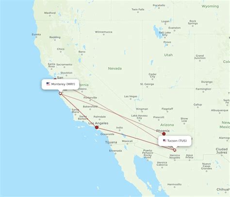 Flights From Tucson To Monterey Tus To Mry Flight Routes