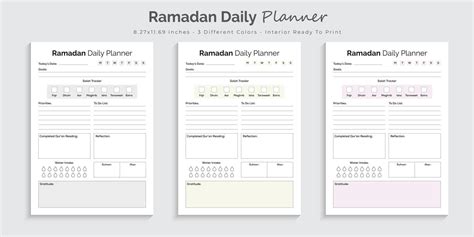 Ramadan Daily Planner Logbook Journal And Tracker Printable Interior