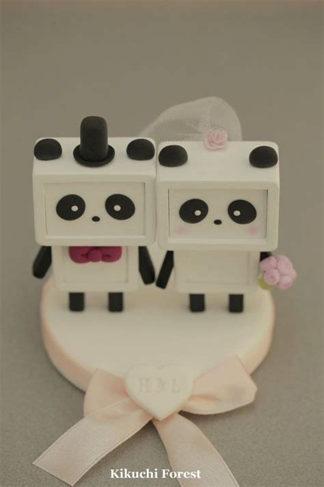 Panda Wedding Cake Topper Handmadehandcrafted By Kikuchiforest