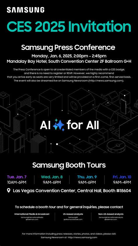 Invitation Samsung Press Conference At Ces Ai For All Everyday