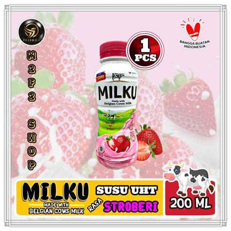 Jual Susu Milku Rasa Stroberi Uht Botol Pet Ml Kemasan Satuan