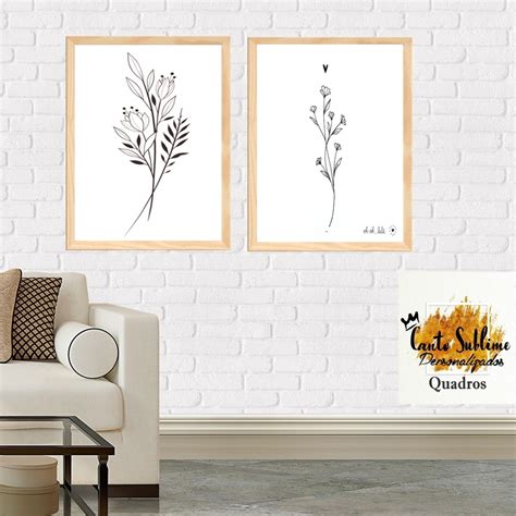 Kit Quadro Decora Decora O Minamalista Folhas E Flores Elo