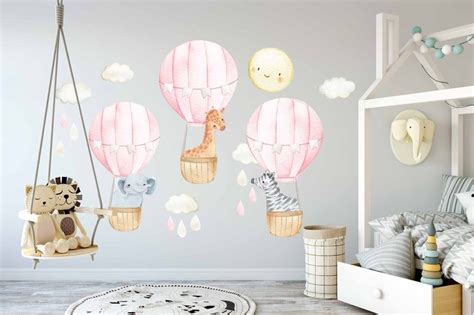 Hot Air Balloon Wall Decal Hot Air Balloon Wall Decor Etsy In 2021