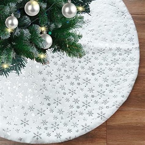 Yueshop Christmas Tree Skirt Long Snow Plush Christmas Tree Skirt Base