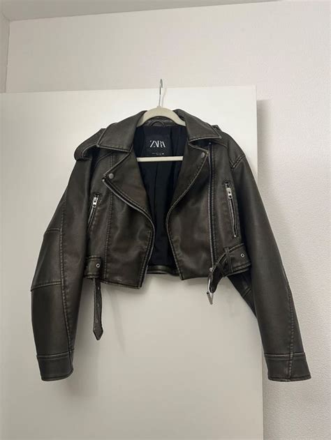 Zara Lederjacke Grün Gr XS Kaufen auf Ricardo