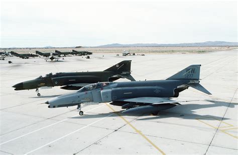 An Air To Air Right Underside View Of Two F 4G Phantom II Wild Weasel