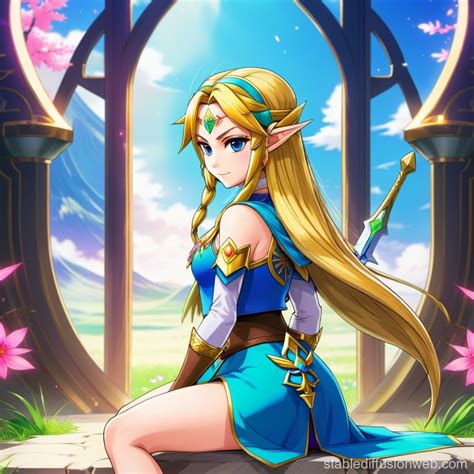 Princess Zelda In A Blue Bikini At The Beach 3 D Imagine Prompts