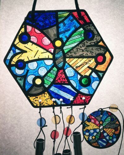 Romero Britto Toys Butterfly Bubbles Wind Chimes Metal And Glas For