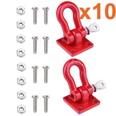 10 Sets RC Rock Crawler 1 10 Accessory Metal Tow Hook For Axial SCX10