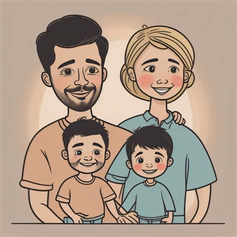 Un Disegno Animato Di Una Famiglia Con Un Ragazzo E La Parola Famiglia