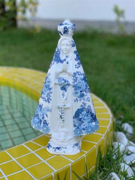 Imagem Nossa Senhora Aparecida Decorada Cm Decoupage Sistina Arte