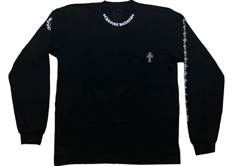 Chrome Hearts Neck Logo Cross Sleeve Ls T Shirt Black