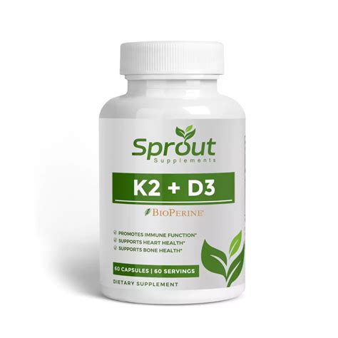 Vitamin K2 D3 Bioperine 60 Vegan Capsules