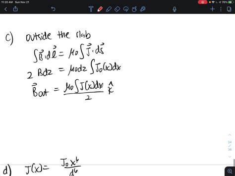 Nonuniform Slab Of Current Consider A Slab Of Current With Non Uniform