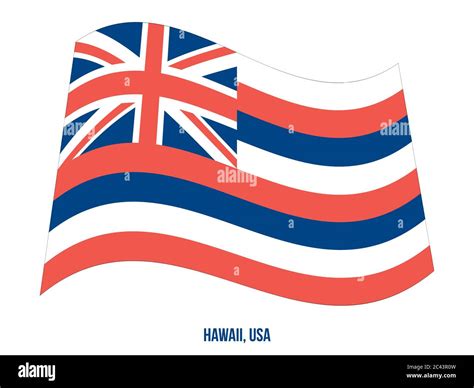 Hawaii Usa State Flag Waving Vector Illustration On White Background