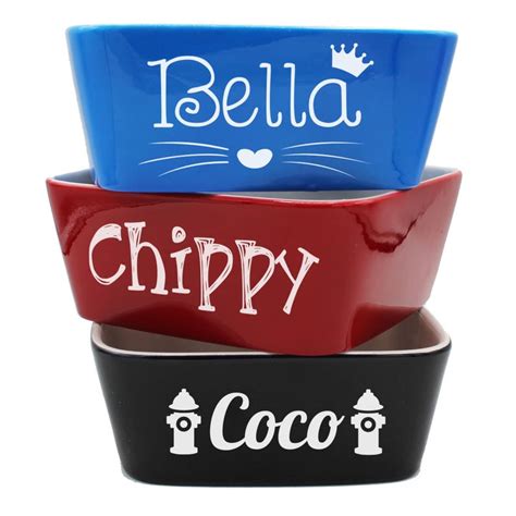 Pet Bowls Personalized Ceramic Dog Bowl Cat Bowl Custom Dog Etsy